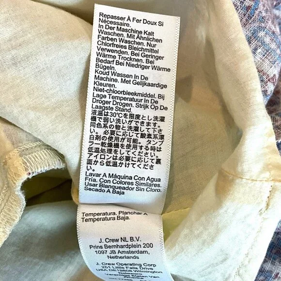 J. Crew Palermo Smocked Waist Mini Dress Floral Bouquet Linen Size Small S - Picture 15 of 16